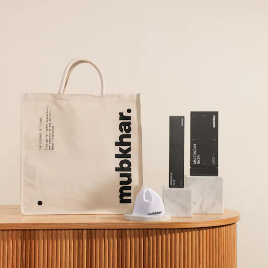 Mubkhar Golden Amber Perfume and Incense Gift Bag