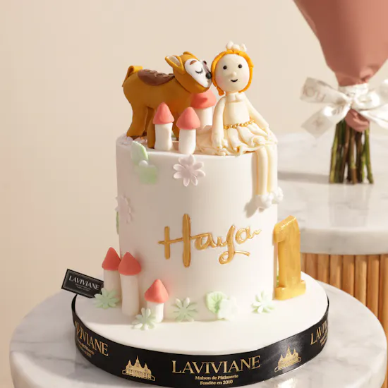 Laviviane Personalized Golden Fawn Birthday Cake | Imperial Flowers