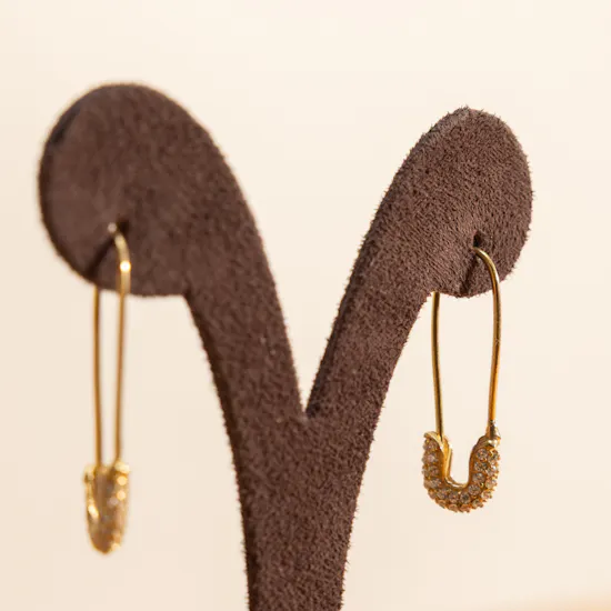 Hrh Pavé Safety Pin Earrings