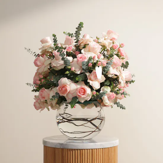 Enchanting Blush Rose Vase