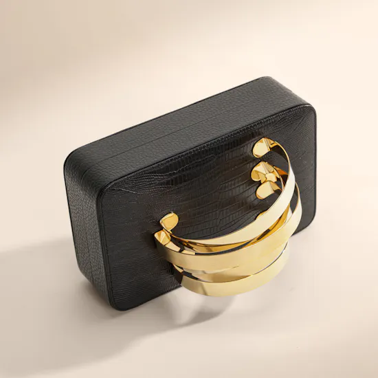 Rula Galayini Black Coil Cuffbox Women's Clutch