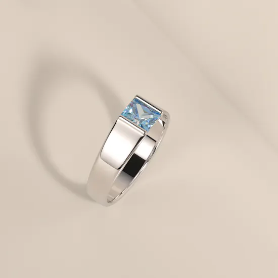 Floward Blue Monolith Silver Men's Ring | Size 9