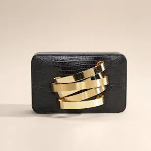 Rula Galayini Black Coil Cuffbox Women's Clutch