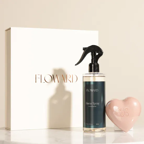 Floward Home Spray and Heart Soap Gift Set | Glowy Flowers