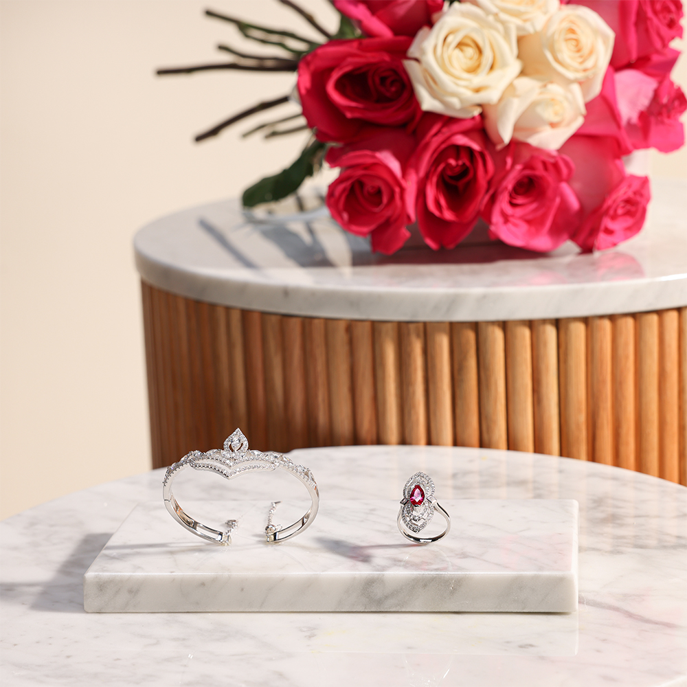 Floward Silver Ring & Bracelet | Stunning Roses
