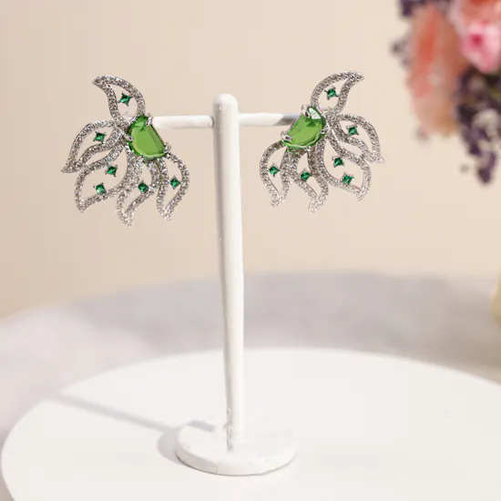 Floward Silver Jewelry Set | Light Green