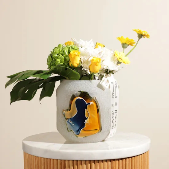 Golden Azure Flower Vase