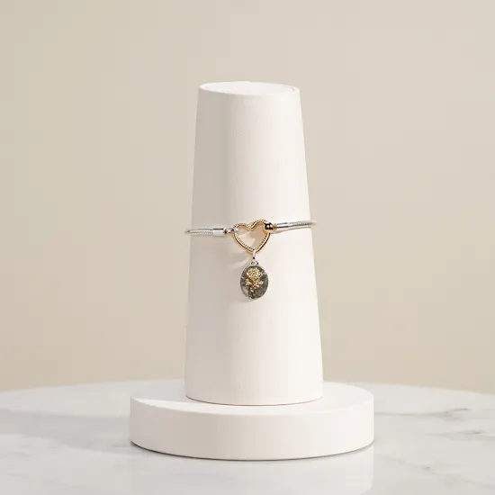 Pandora Moments Heart Closure Snake Chain with Rose Charm Gold Plated Bracelet Set