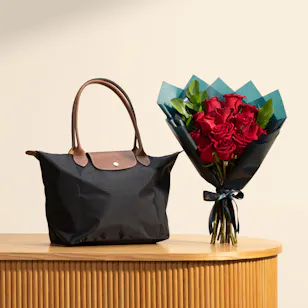Longchamp Elegant Tote Bag | Unique Flowers 