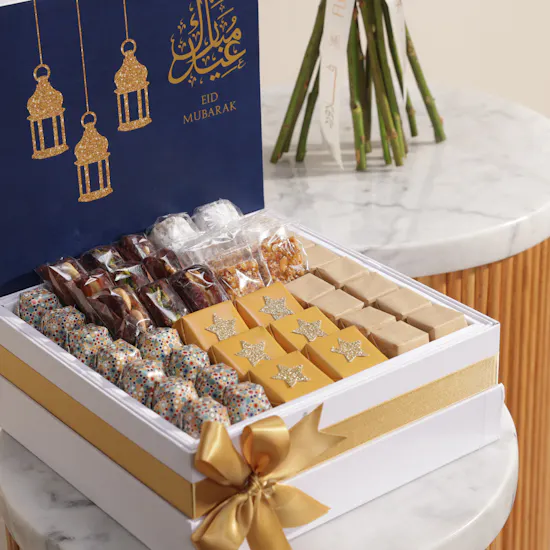 Le Chocolatier Dubai Eid Mubarak Sweets and Chocolate Box | Delightful Flowers
