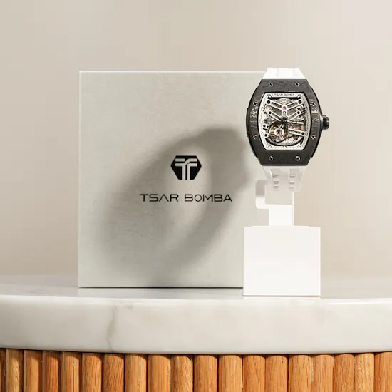 Tsar Bomba Elemental Automatic Elite White Carbon Fiber Men's Watch