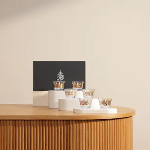 Dimlaj Glass Cawa Cup Set Kareem Gold/6pcs
