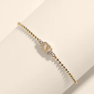 Valentino Garavani Ovalette Metal and Swarovski Crystals Bracelet