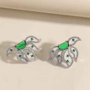 Floward The Floral Octopus Green Earring 