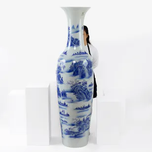 White And Blue Landscape Design Vase 180 CM