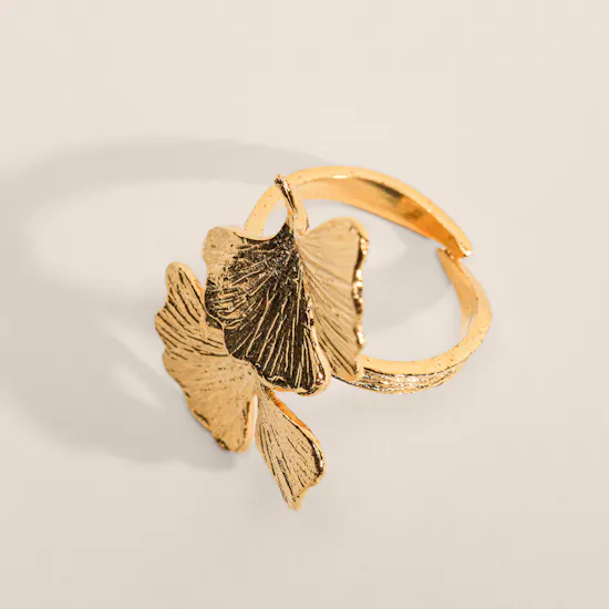 Lynyer Gold-plated Twisted Flora Petal Ring