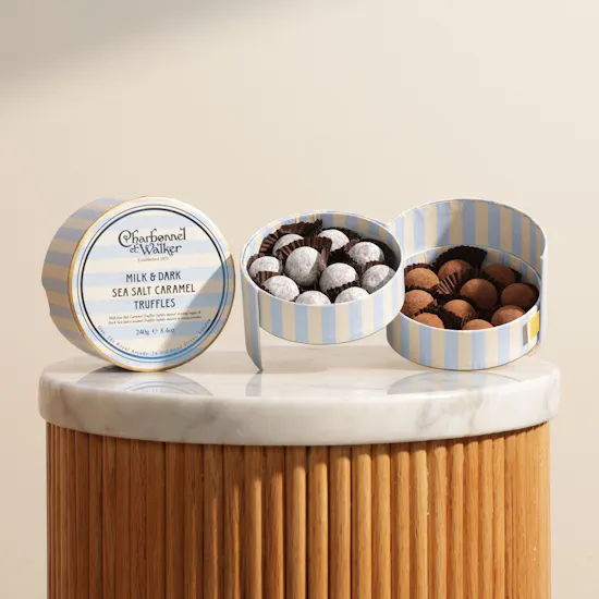 Charbonnel et Walker Milk and Dark Sea Salt Caramel Truffles Box