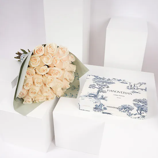 Hanoverian Crepe Dulce Box | Roses Bouquet