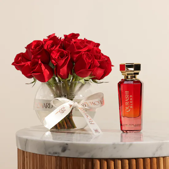 Abdul Samad Al Qurashi Qurashi Blend Royal | Blissful Red Roses Vase