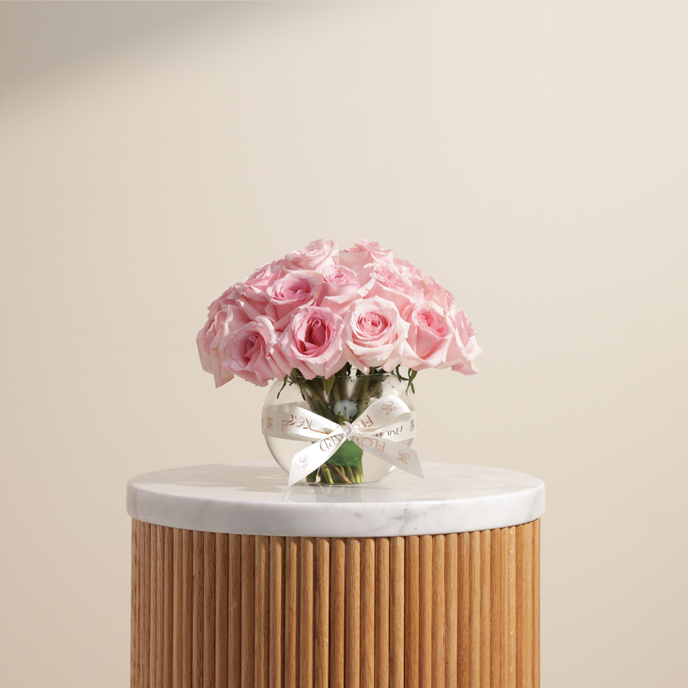 Gorgeous Pink Rose Vase | 25 Roses