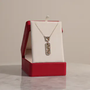 L'azurde Tree of Life Capsule Diamond Necklace