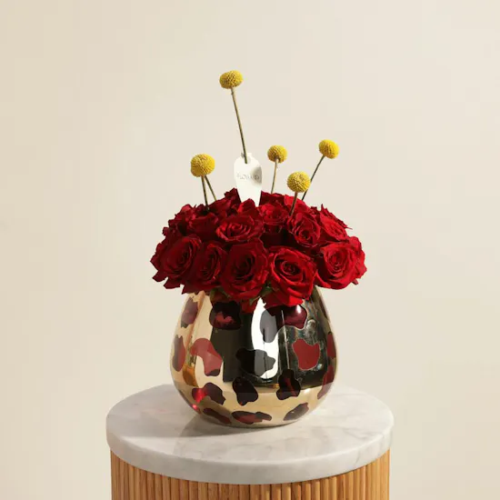 Crimson Luxe Red Rose Vase