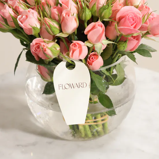 Festive Glam Pink Baby Rose Vase