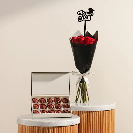 Floward Pecan Salted Caramel Small Chocolate Box | Graduation Roses