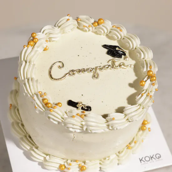 Koko Graduation Bento Cake | Joyful Peach Rose Bouquet