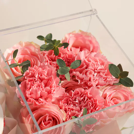Floward Get Well Soon Pink Bento Cake with Gentle Recovery Flowers