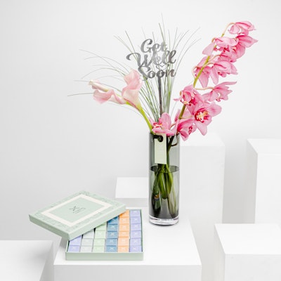 Get Well Soon Pink Flowers | Medium Chocolate Box