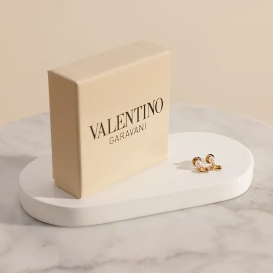 Valentino Garavani V Logo Signature Pearl Women's Earrings