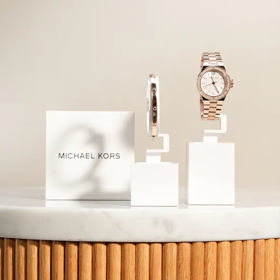 Michael Kors Rose Gold-Tone Lennox Watch and Bracelet Women’s Gift Set