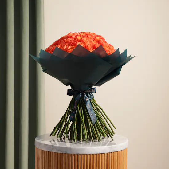 Joyful Orange | 100 Rose Bouquet