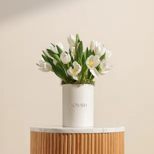 White Tulip Flowers Box