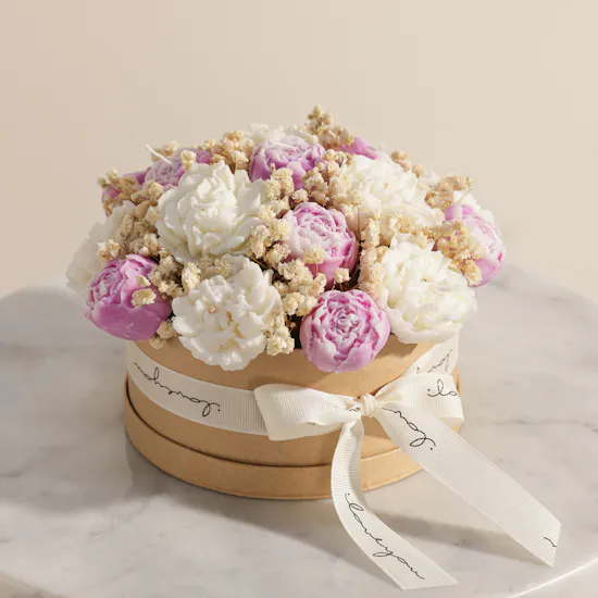 Done By SHK Large Purple and White Candle Bouquet