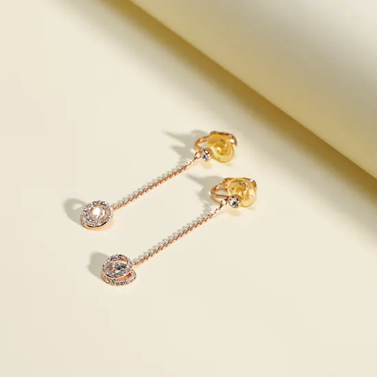 Swarovski Generation Rose Gold Tone Clip Earrings