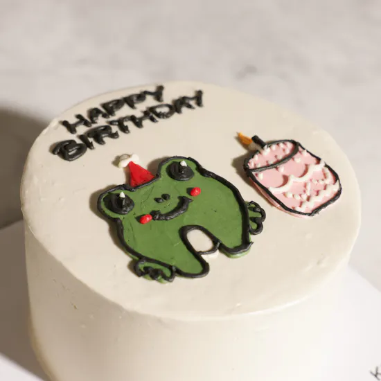 koko Happy Birthday Frog Cake | Elegant Flowers Bouquet