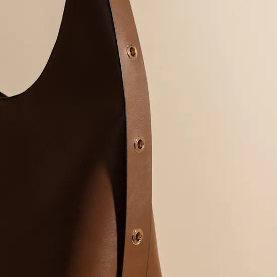 Minilet Brown Leather Bag With Eyelets