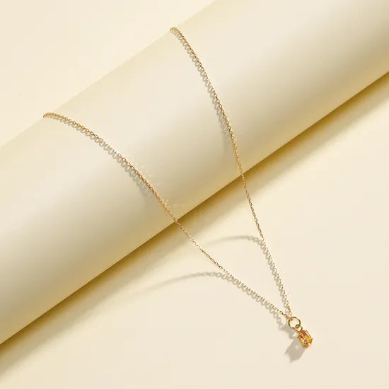Gold Land Gold with Yellow Citrine Stone Women's Necklace