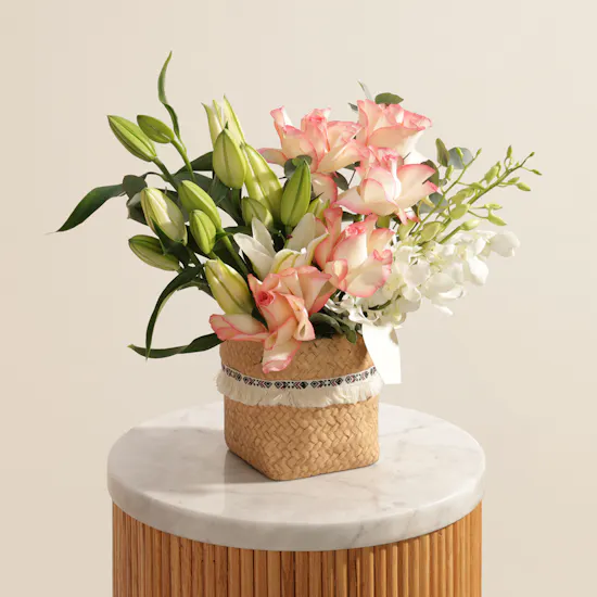 Blushing Bloom Flower Vase