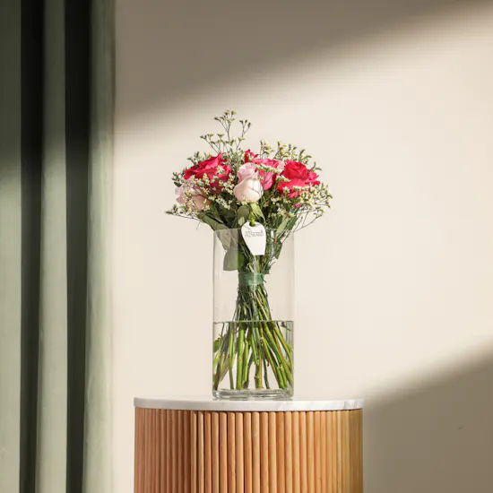 Joyous Pink Rose Vase