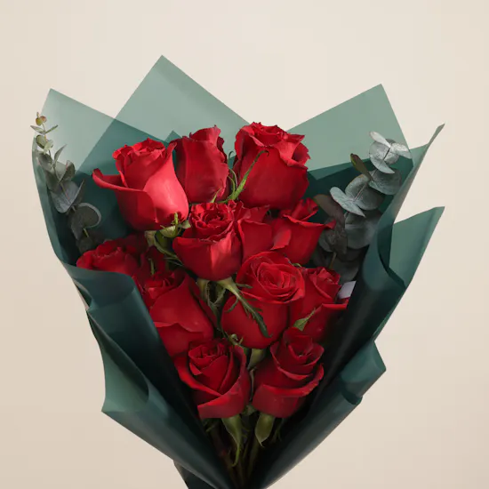 Soft Embrace Red Roses Bouquet