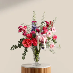 Bohemia Colorful Flowers Crystal Vase