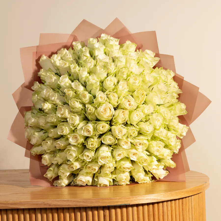 Radiant White Rose Bouquet 3