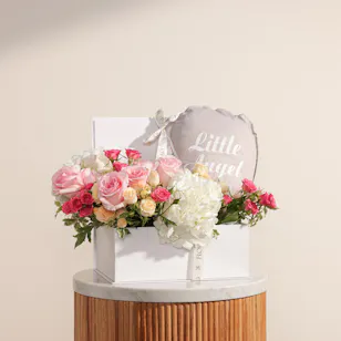 Nine Candles Newborn Little Angle Gift Box | Blush Flowers