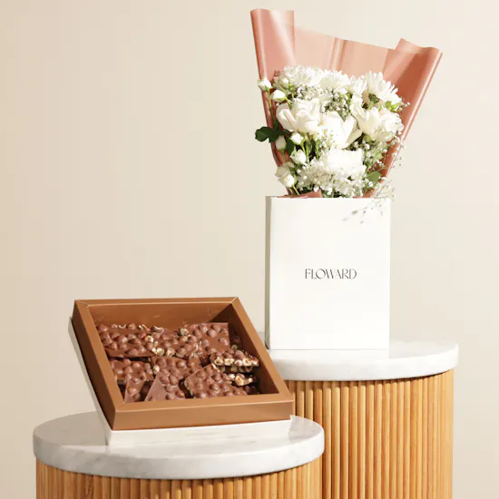 Ghazl Chocolatier Hazelnuts Chocolate Slabs Box | New Start Graduation Flowers