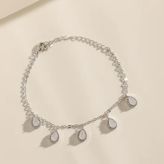 Alvira Teardrop White Gold Plated Jewelry Set