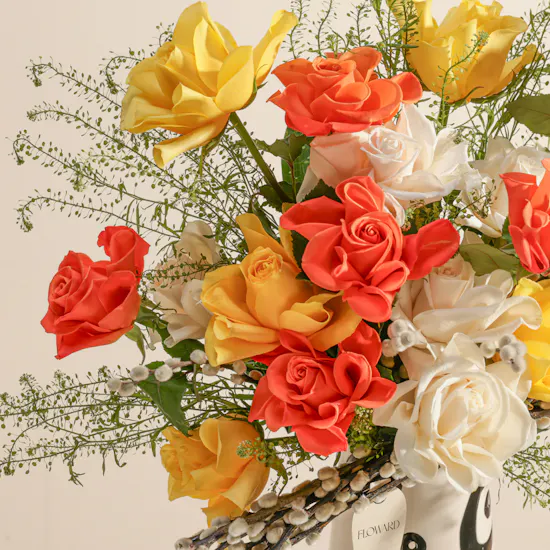 Golden Glow Flowers Vase