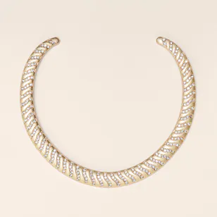 Lynyer Gold-plated Aurora Wave Chunky Collar Necklace Lynyer Gold-plated Aurora Wave Chunky Collar Necklace